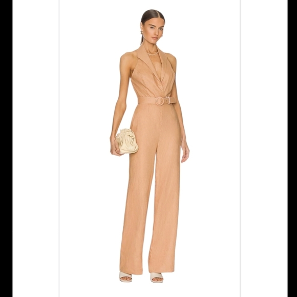 NICHOLAS Tan Halter Jumpsuit